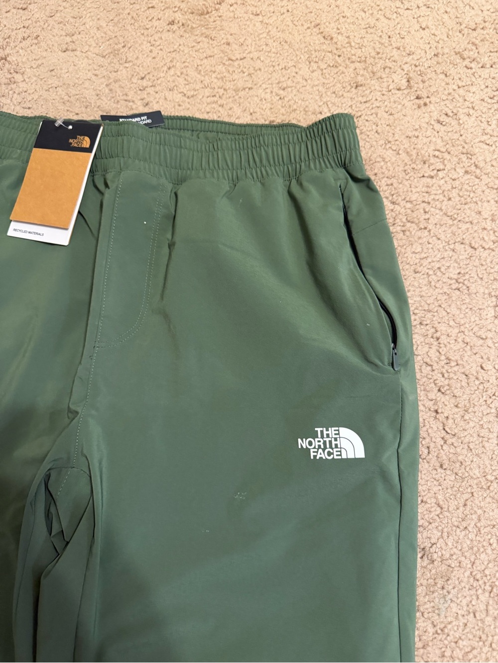 The North Face Men's Olive Green Performance Joggers with Logo - Picture 3 of 5